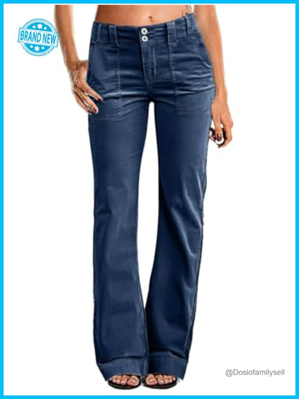 Women's Low Rise Flare Straight Leg Corduroy Pants Stretch Casual Work